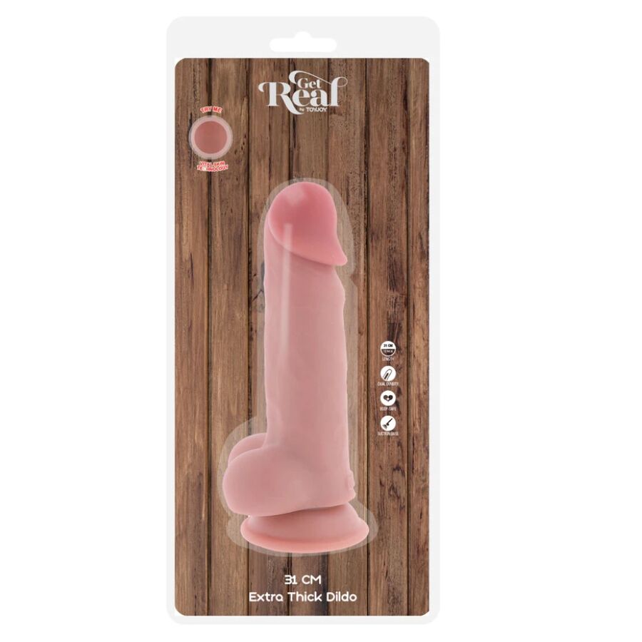 VÆR VIRKELIG - DELUXE REALISTISK PENIS MED EKSTRA TYKKE TESTIKLERE 31 CM