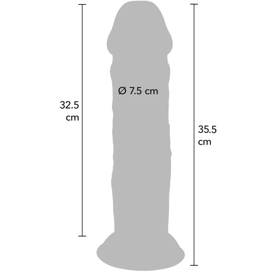 VÆR VIRKELIG - DELUXE TYK DOBBELT-DENSITY TPE DONG 35,5 CM