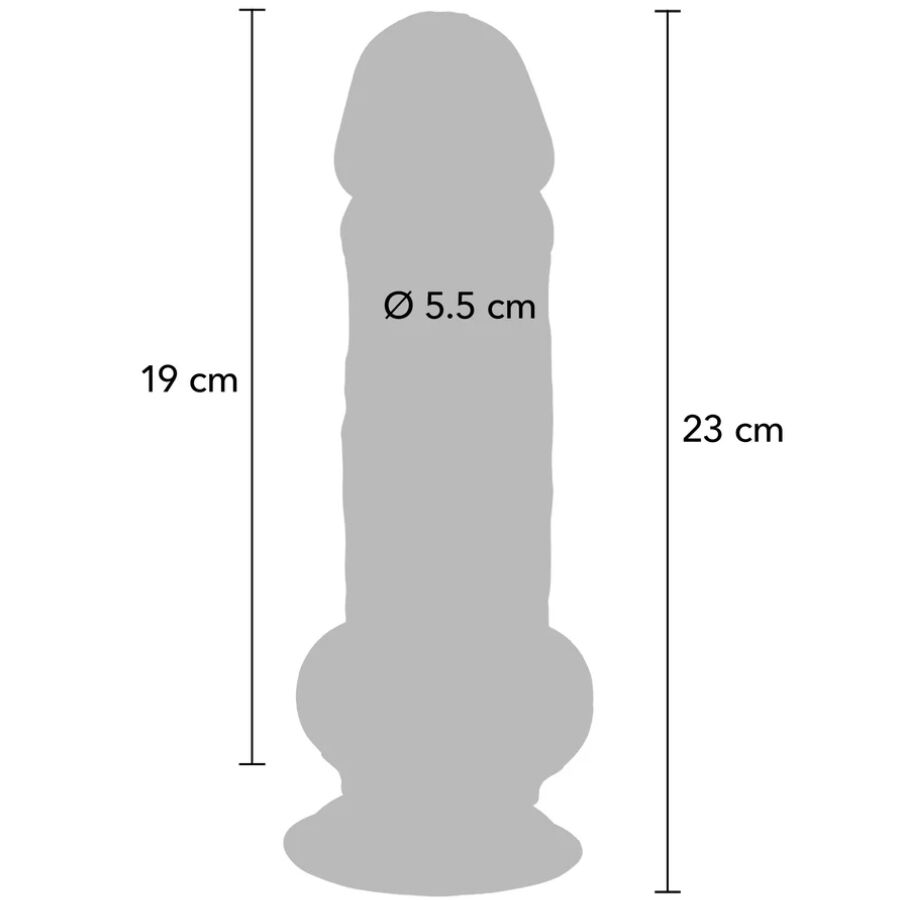 VÆR VIRKELIG - DELUXE REALISTISK PENIS MED EKSTRA TYKKE TESTIKLERE 23 CM
