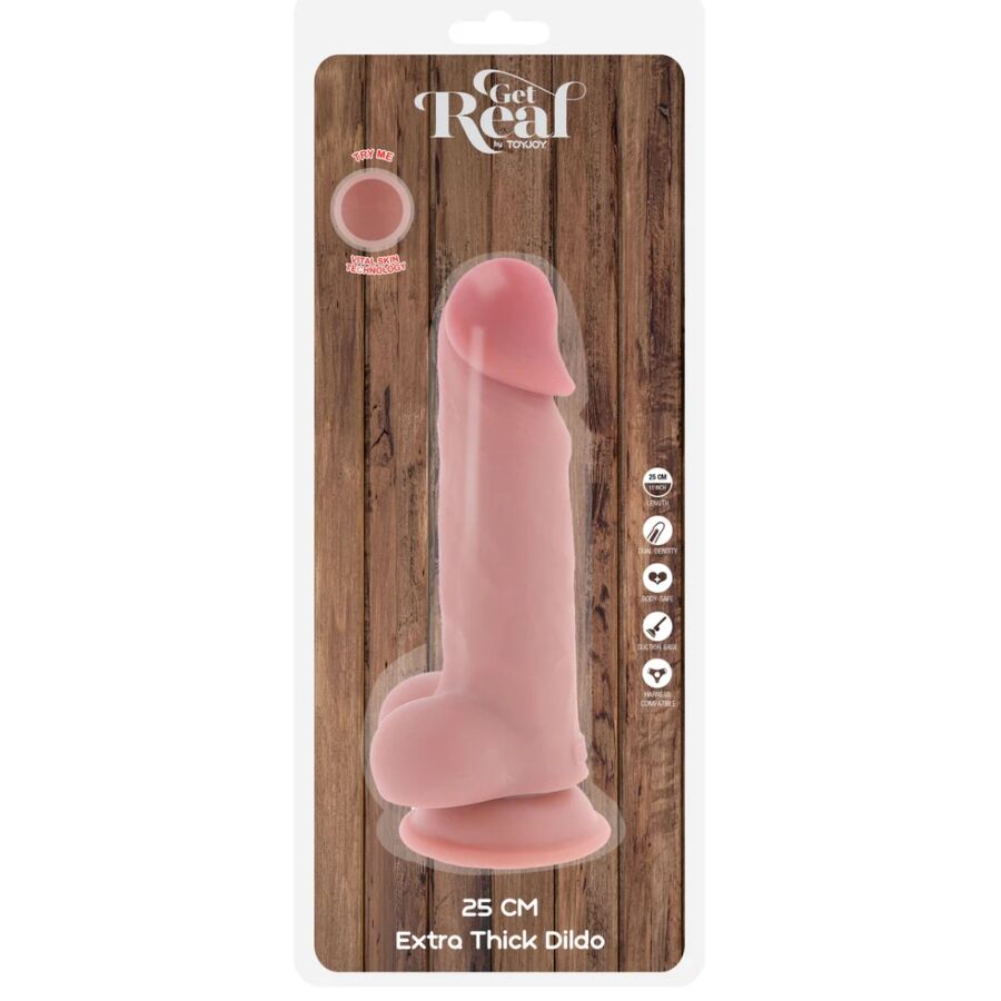 VÆR VIRKELIG - DELUXE REALISTISK PENIS MED EKSTRA TYKKE TESTIKLE 25 CM