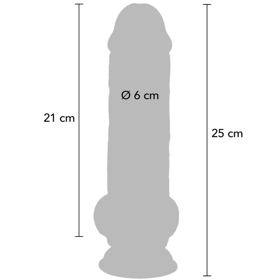 VÆR VIRKELIG - DELUXE REALISTISK PENIS MED EKSTRA TYKKE TESTIKLE 25 CM
