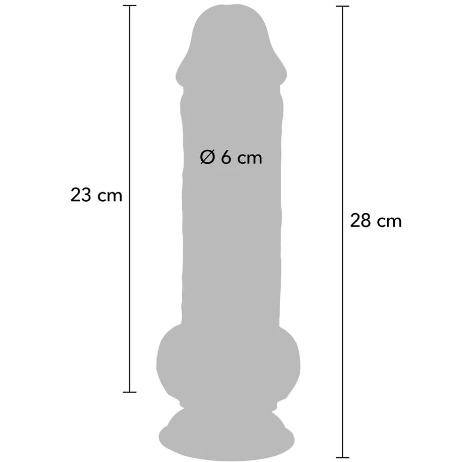 VÆR VIRKELIG - DELUXE REALISTISK PENIS MED EKSTRA TYKKE TESTIKLERE 28 CM