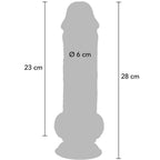VÆR VIRKELIG - DELUXE REALISTISK PENIS MED EKSTRA TYKKE TESTIKLERE 28 CM