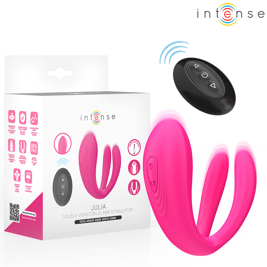 INTENSE - JULIA DOBBELTVIBRATORKLEMME STIMULATOR FJERNBETJENING