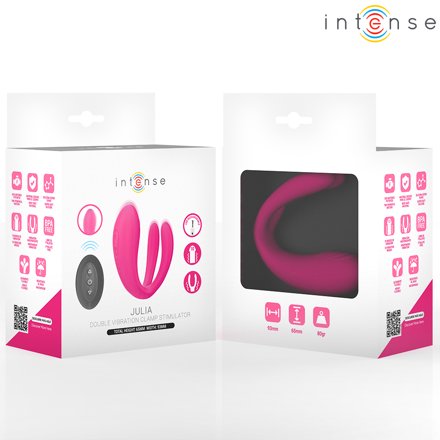 INTENSE - JULIA DOBBELTVIBRATORKLEMME STIMULATOR FJERNBETJENING