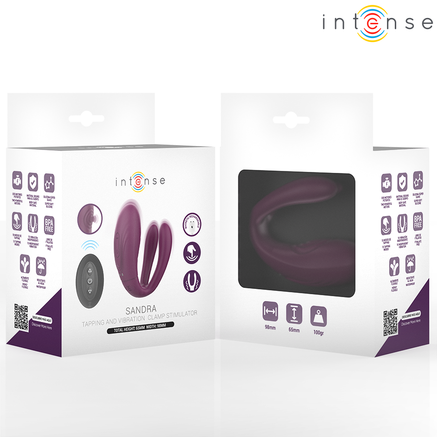 INTENSE - SANDRA TAPNING OG VIBRATIONSKLEMPE STIMULATOR FJERNBETJENING