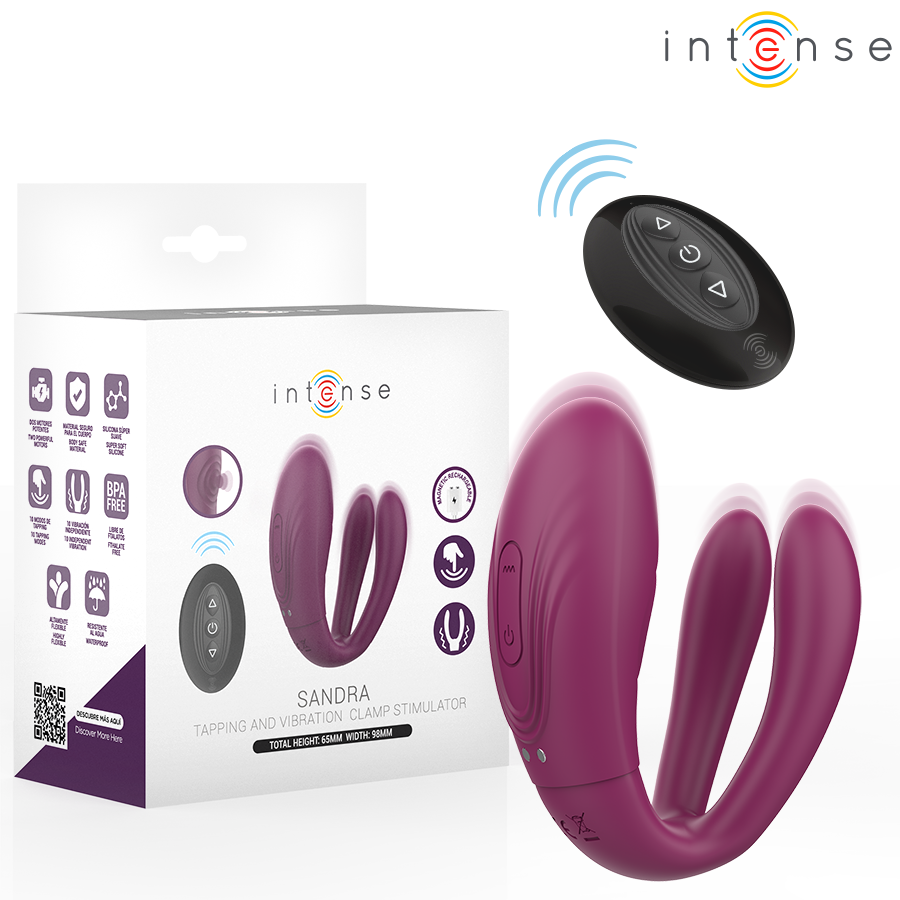 INTENSE - SANDRA TAPNING OG VIBRATIONSKLEMPE STIMULATOR FJERNBETJENING