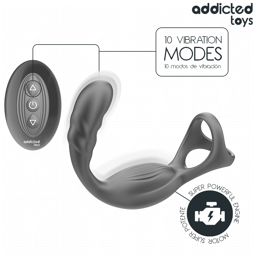 ADDICTED TOYS - FJERNBETJENING TIL DOBBELT PROSTATAPIKSRING