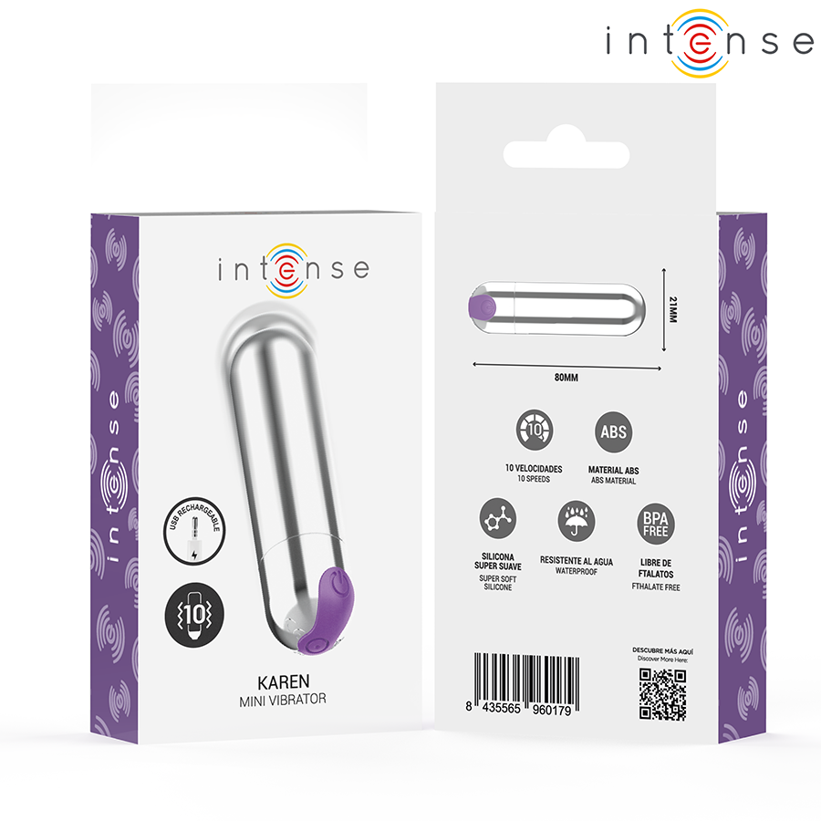 INTENSE - KAREN MINI GENOPLADELIG VIBRERENDE KUGLET SØLV