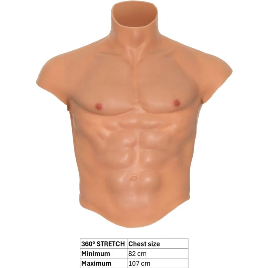 SKJULT BEGYRNELSE - ALTER EGO SILIKONE HERRETORSOSKJORTE MED ABS-FLESH