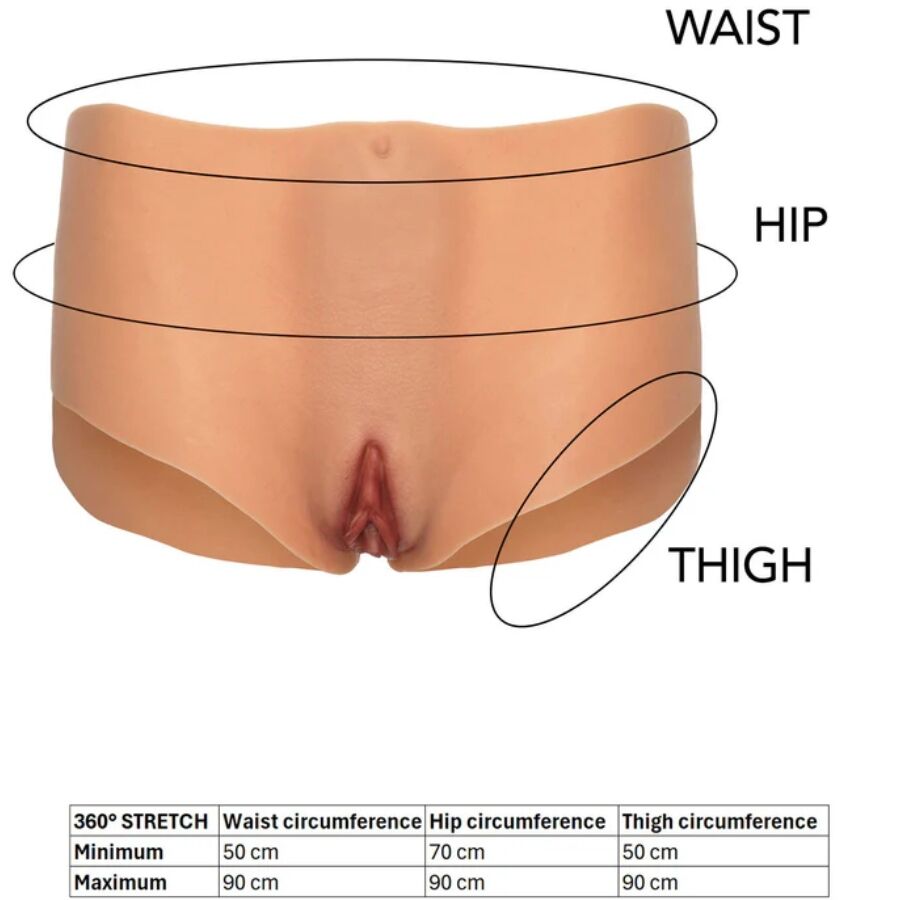 SKJULT BELYST - ALTER EGO ÅBEN VAGINA & RØVETRUSS MED MEDIUM TALJE, KØD