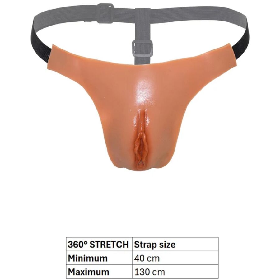 SKJULT BELYST - ALTER EGO JUSTERBAR ÅBEN VAGINA STRING FLESH
