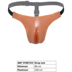 SKJULT BELYST - ALTER EGO JUSTERBAR ÅBEN VAGINA STRING FLESH