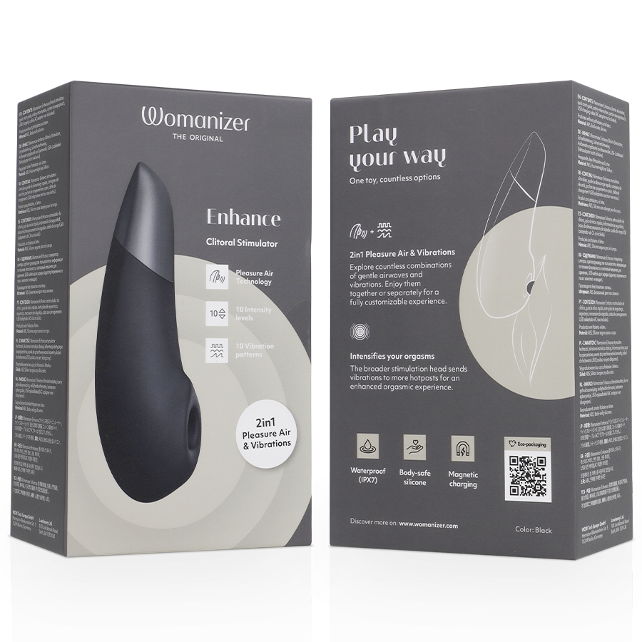 WOMANIZER - FORSTÆRKENDE KLITORISTIMULATOR SORT