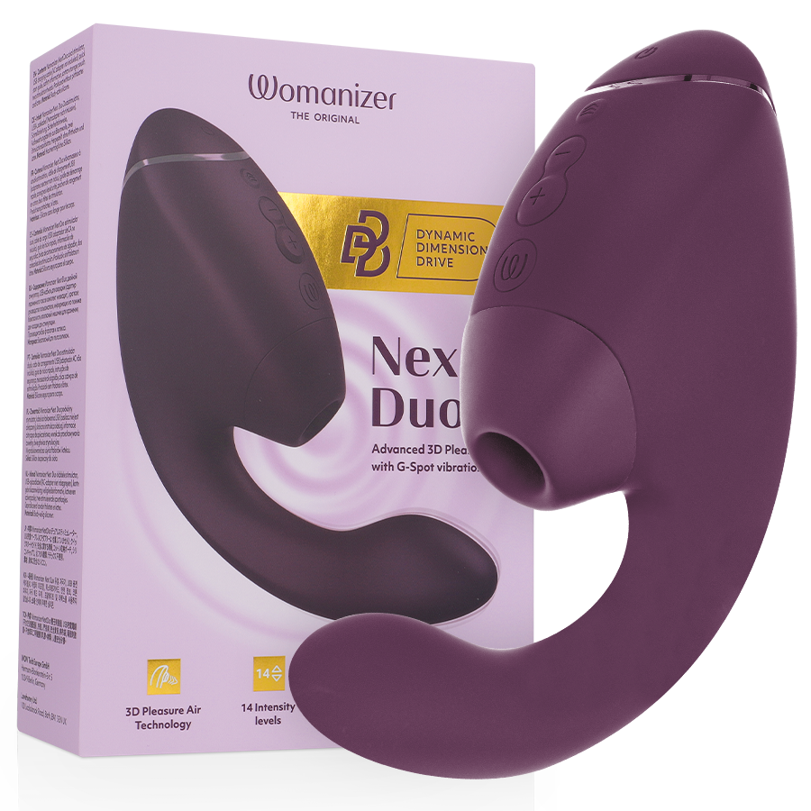 WOMANIZER - DUO NEXT DUAL KLITORAL & G-PUNKT STIMULATOR MØRK LILLA