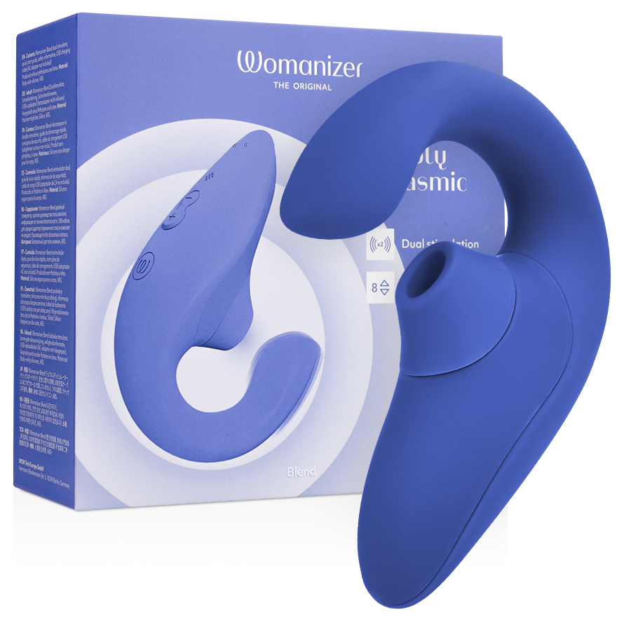 WOMANIZER - BLEND KANINVIBRATOR STIMULATOR LIVLIG BLÅ