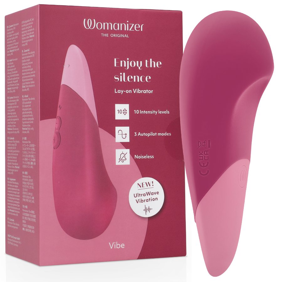 WOMANIZER - VIBE LAY-ON SILENT VIBRATOR MØRKET PINK