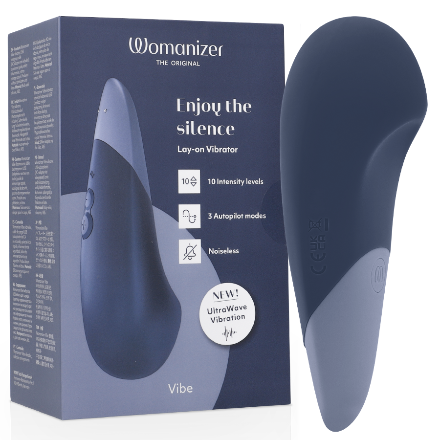 WOMANIZER - VIBE LAY-ON SILENT VIBRATOR MØRKEBLÅ