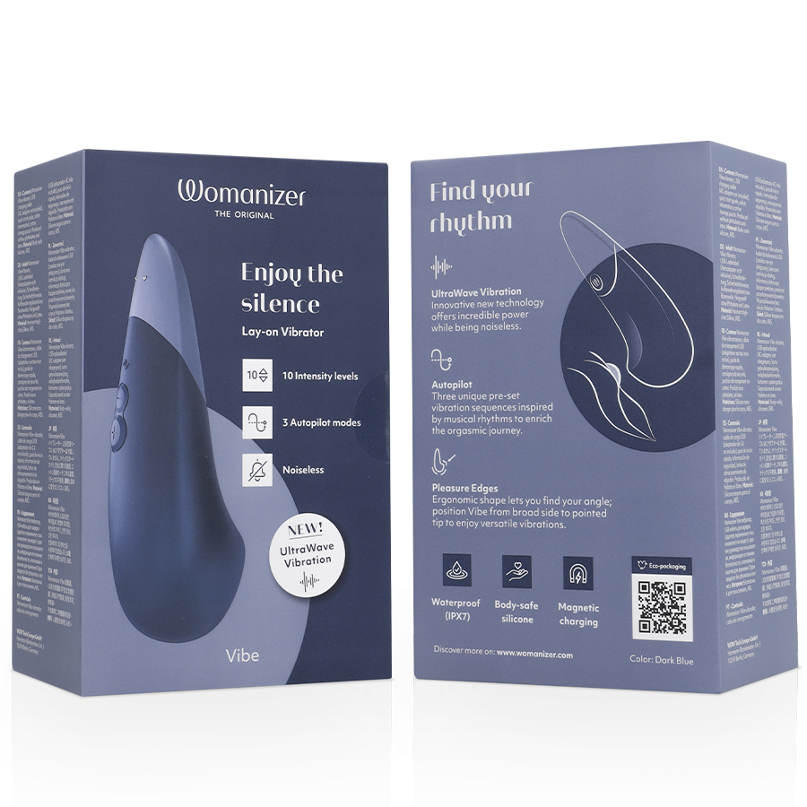 WOMANIZER - VIBE LAY-ON SILENT VIBRATOR MØRKEBLÅ