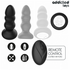 ADDICTED TOYS - ROTERENDE VIBRERENDE ANALPLUG, LED-LYS FJERNBETJENING