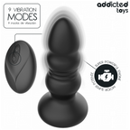 ADDICTED TOYS - ROTERENDE VIBRERENDE ANALPLUG, LED-LYS FJERNBETJENING