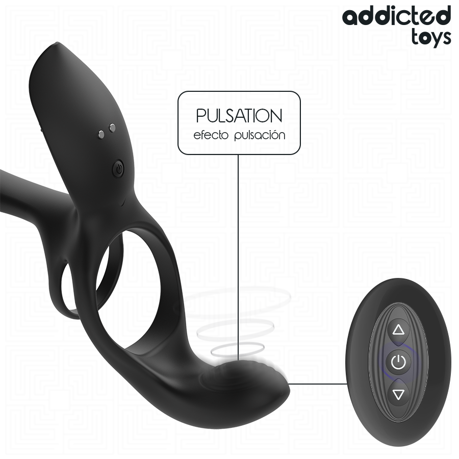 ADDICTED TOYS - DOBBELT PENIS RING MED KLITORISTIMULATOR