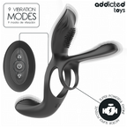 ADDICTED TOYS - DOBBELT PENIS RING MED KLITORISTIMULATOR