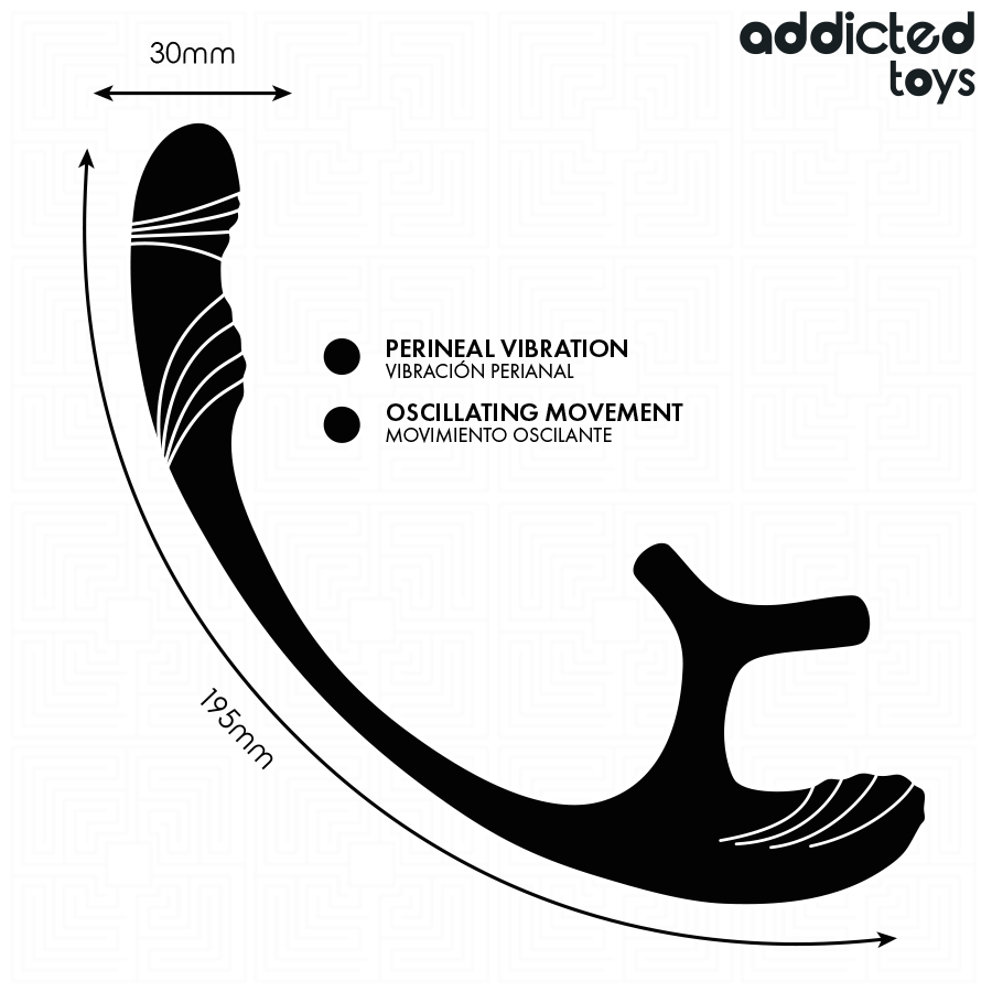 ADDICTED TOYS - ANALPLUG MED VIBRATION OG 360º VIVNING OG TESTIKELSTIMULATOR