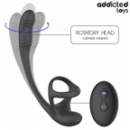 ADDICTED TOYS - ANALPLUG MED VIBRATION OG 360º VIVNING OG TESTIKELSTIMULATOR