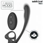 ADDICTED TOYS - ANALPLUG MED VIBRATION OG 360º VIVNING OG TESTIKELSTIMULATOR
