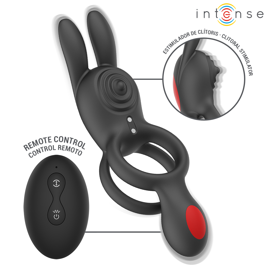 INTENS - QUINN DOBBELT VIBRATIONSRING FJERNBETJENING