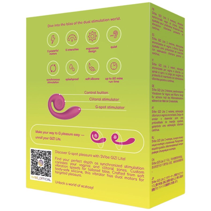 SNAIL VIBE - GIZI LITE DOBBELT G-PUNKT & KLITORAL PINK VIBRATOR
