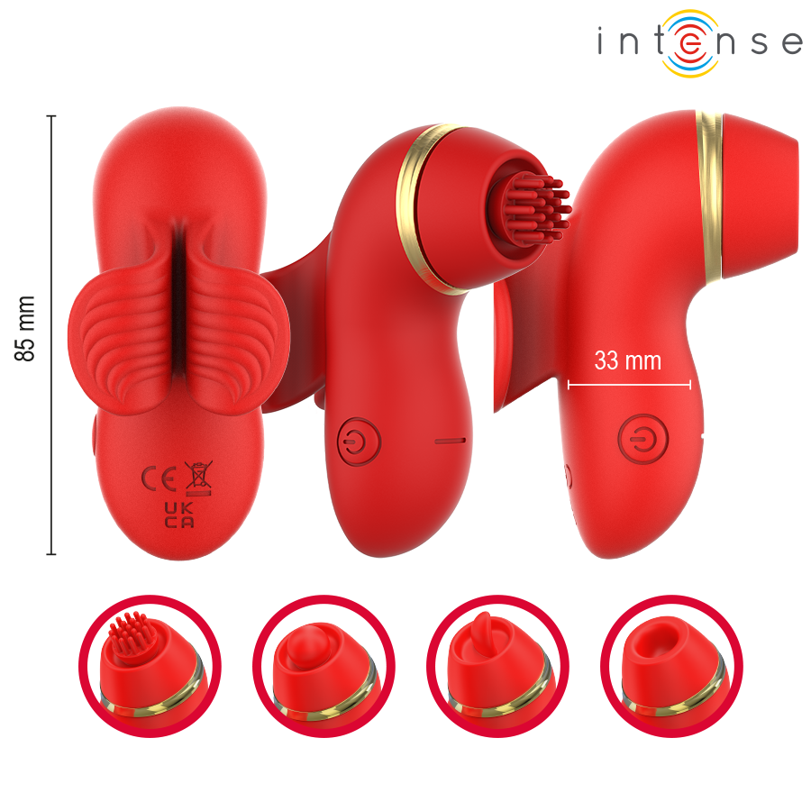 INTENS - PATTY-STIMULATOR MED 4 HOVEDER, SUGNING, TAPNING, KILDENDE OG SLIKNING