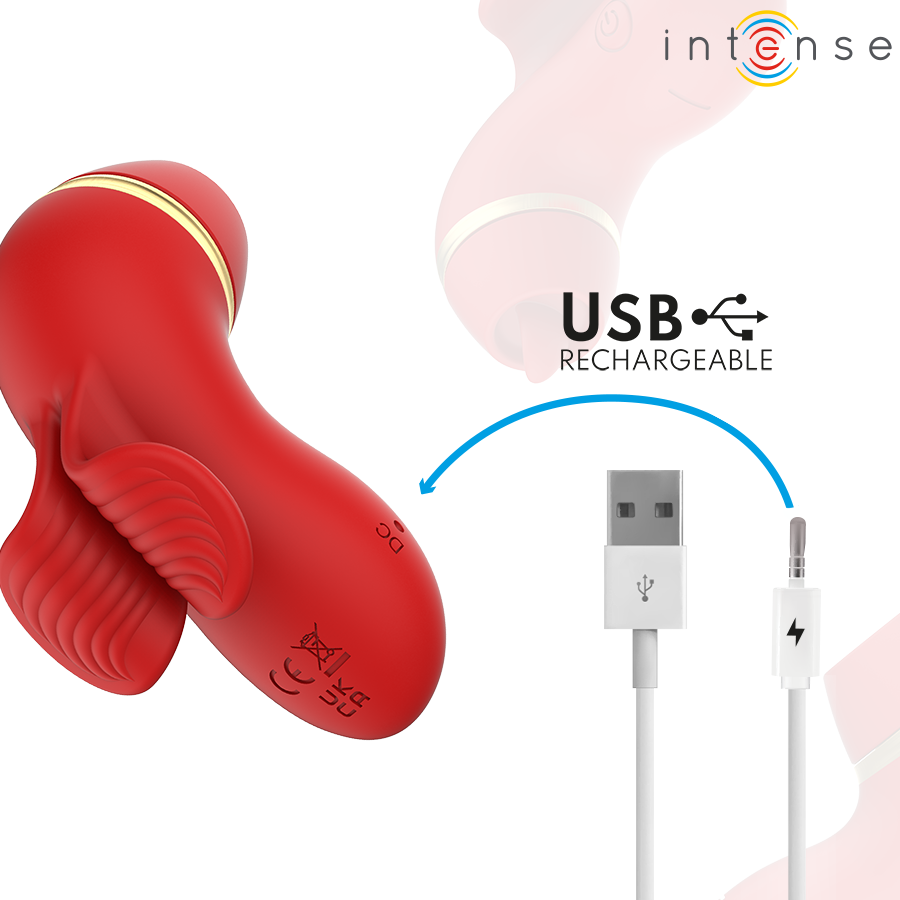 INTENS - PATTY-STIMULATOR MED 4 HOVEDER, SUGNING, TAPNING, KILDENDE OG SLIKNING
