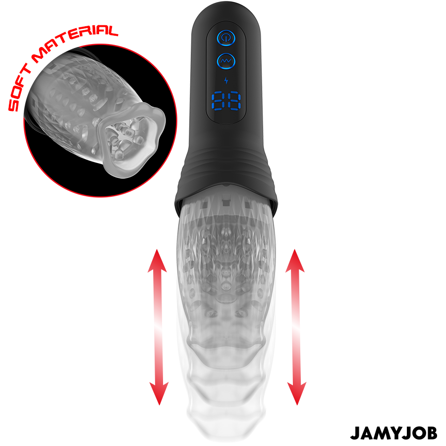 JAMYJOB - BLOW-R MASURBATØR MED STØV OG ROTATION