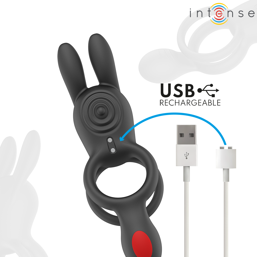 INTENS - QUINN DOBBELT VIBRATIONSRING FJERNBETJENING