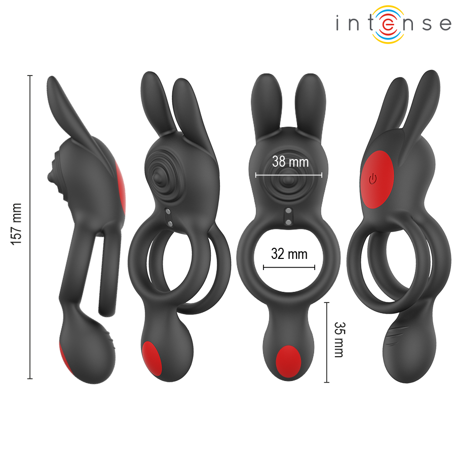 INTENS - QUINN DOBBELT VIBRATIONSRING FJERNBETJENING