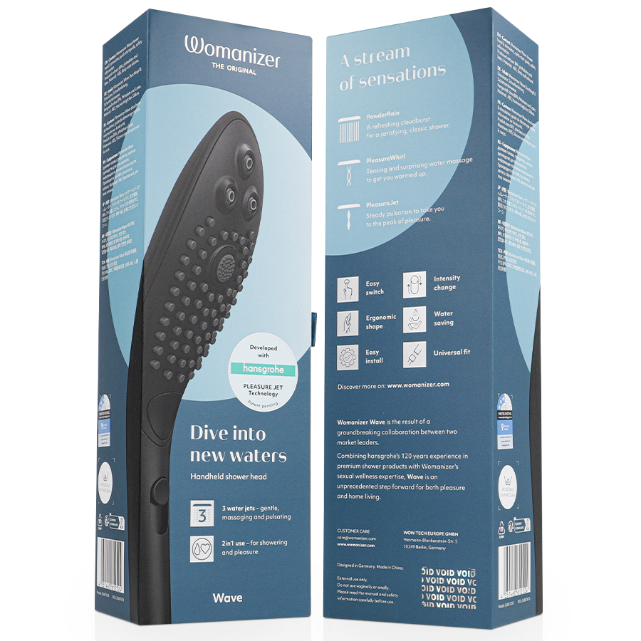 WOMANIZER - WAVE KLITORAL STIMULERENDE BRUSEHOVED SORT