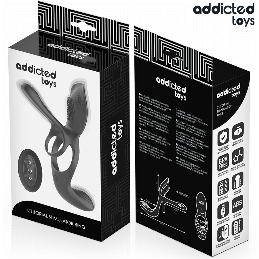 ADDICTED TOYS - DOBBELT PENIS RING MED KLITORISTIMULATOR