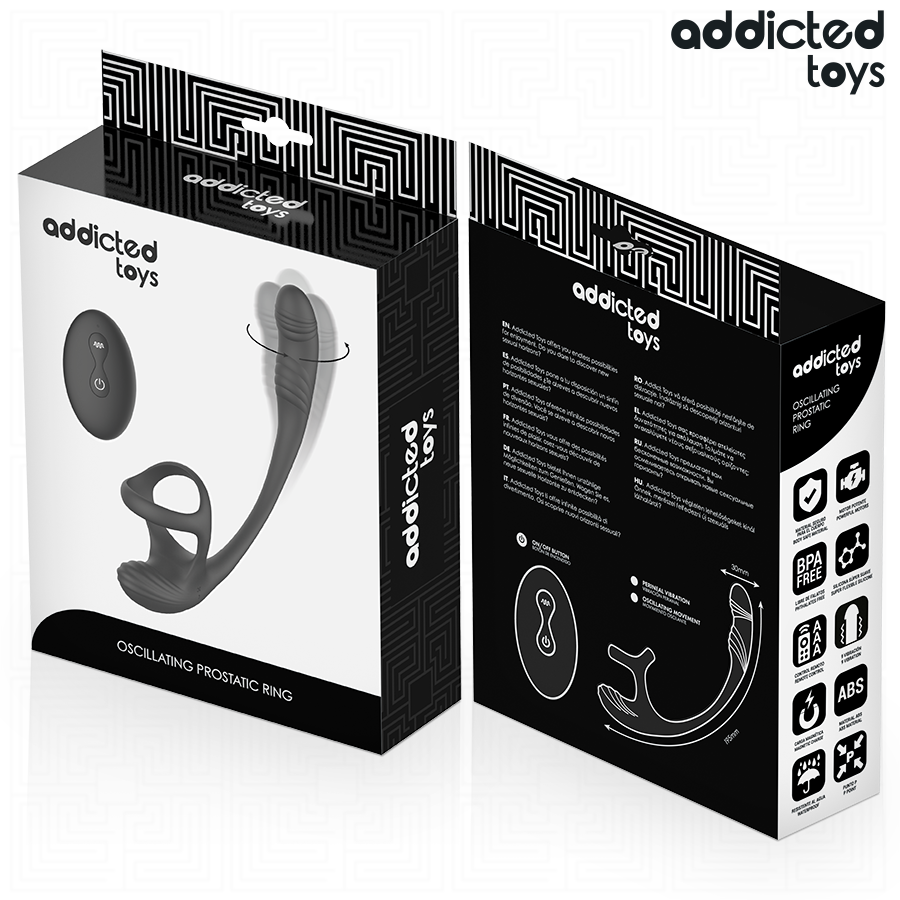 ADDICTED TOYS - ANALPLUG MED VIBRATION OG 360º VIVNING OG TESTIKELSTIMULATOR