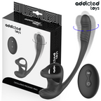 ADDICTED TOYS - ANALPLUG MED VIBRATION OG 360º VIVNING OG TESTIKELSTIMULATOR