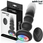 ADDICTED TOYS - ROTERENDE VIBRERENDE ANALPLUG, LED-LYS FJERNBETJENING