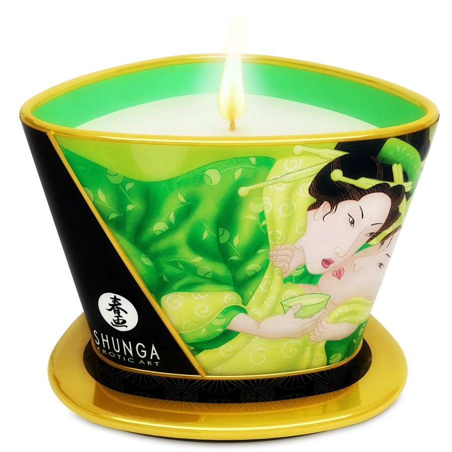 SHUNGA - MINI CARESS BY CANDELYS MASSAGELYS GRØN 170 ML