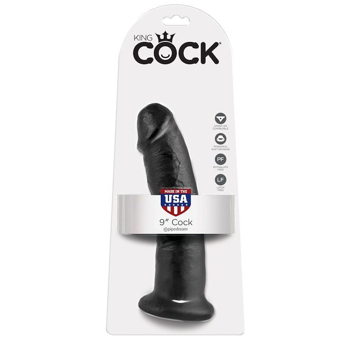 KONGE PIK - 9 DILDOER SORT 22,9 CM