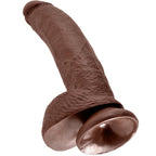 KONGE PIK - 9 DILDOER BRUN MED NØGLER 22,9 CM
