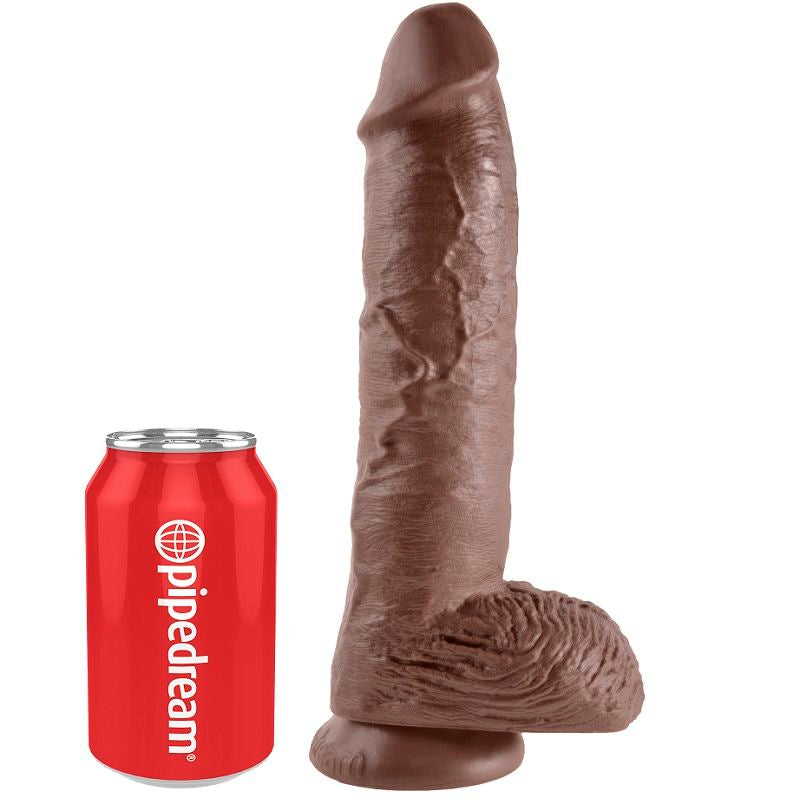 KONGE PIK - 10 DILDOER BRUN MED NØGLER 25,4 CM