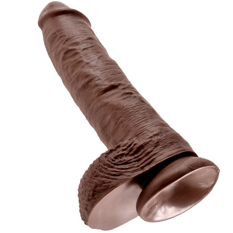 KONGE PIK - 10 DILDOER BRUN MED NØGLER 25,4 CM