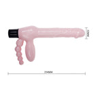BAILE - TPR REBLØS SELE MED VIBRATION OG ANAL STIMULERING 25,4 CM