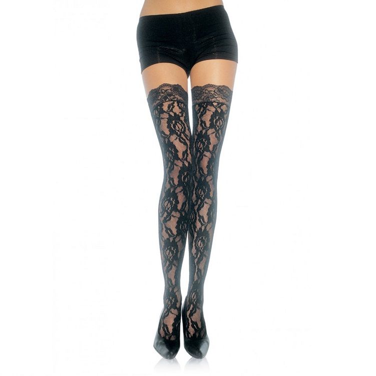 LEG AVENUE - BLOMSTERBELAGTE BLONDESTØMPESTRØMPER