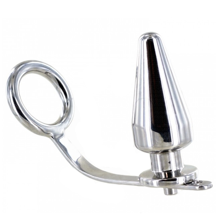METAL HÅRD - STÅLRING MED ANALPLUG 80 X 55 MM
